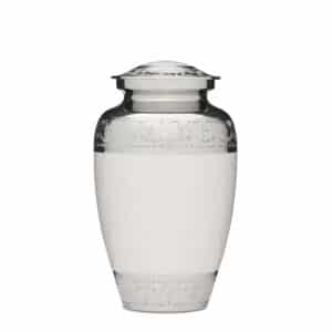 White Enamel & Nickel Urn