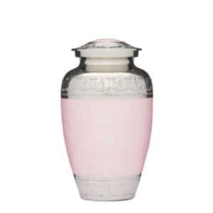 Pink Enamel & Nickel Urn