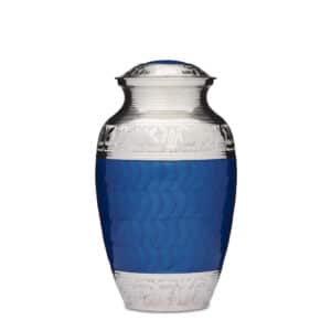 Classic Blue Enamel & Nickel Urn