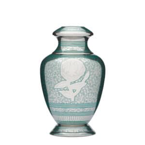 Teal Rose Urn