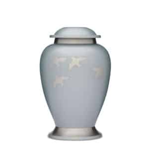 Silver Birds Urn