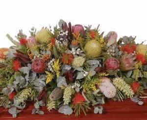 Majestic native Australian flowers Coffin Arrangement