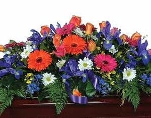 Majestic Gerbera daisies Coffin Arrangement