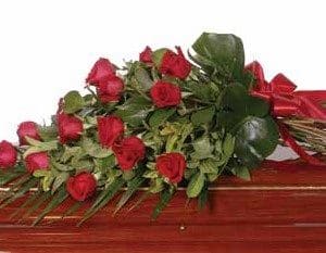 Majestic Red Roses Coffin Arrangement