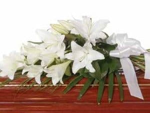 Majestic white lilies Coffin Arrangement