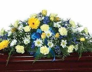 Majestic Chrysanthemum Coffin Arrangement